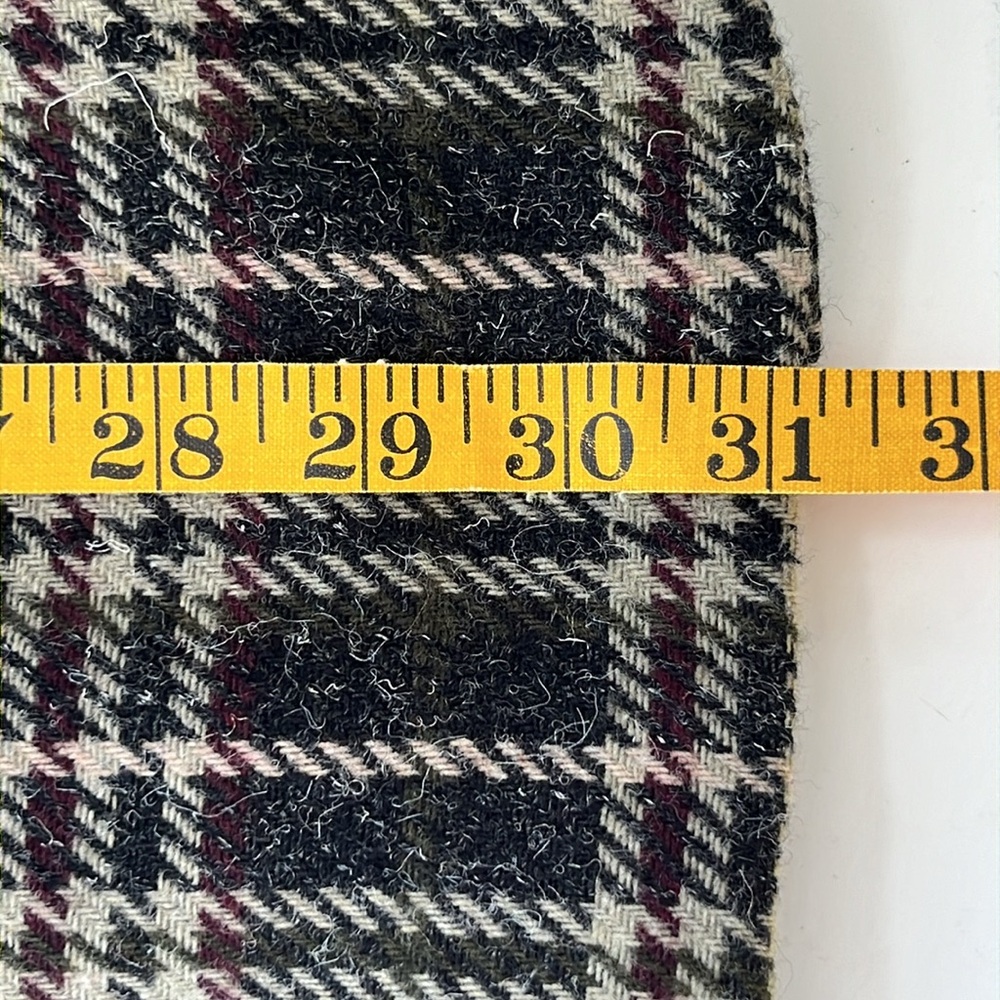 Sag Harbor Vintage Blazer Gray Beige Maroon Plaid Sz. 12 Faux Pockets Wool Blend - Picture 9 of 9